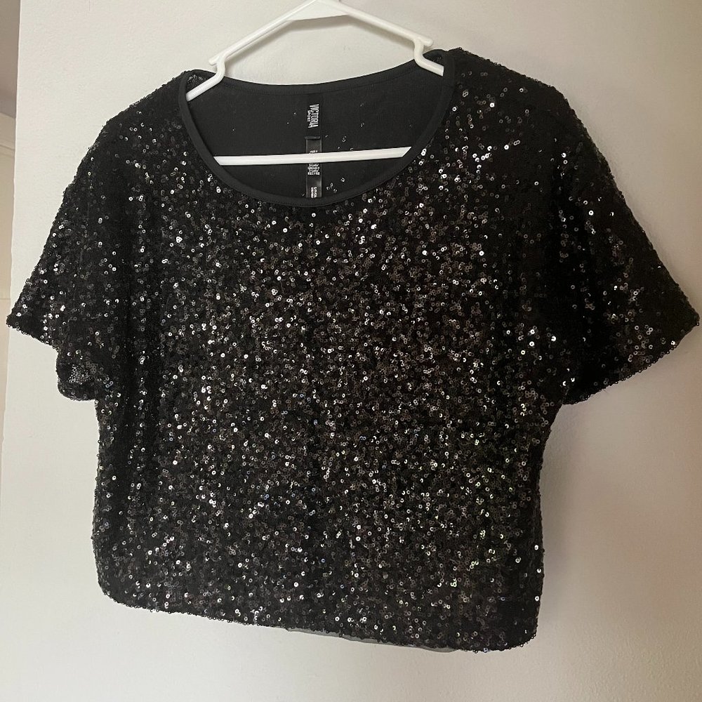 Victoria Sport sequins crop top